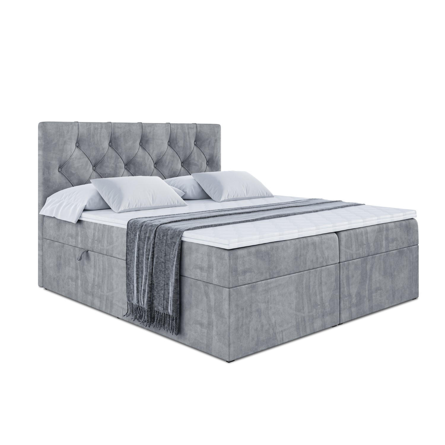 Altdecor Boxbett Grau 120x200 cm