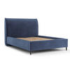 POLSTERBETT Shell Blau 160/200 cm im Samtstoff - Blau/Schwarz, Holz/Holzwerkstoff (160/200cm) - Maison de Reve