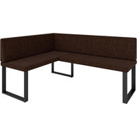 ECKBANK Alina - INARI-Stoff - 128 x 168 cm - Links - Braun - Braun, Textil/Metall (168/128cm) - AN-Moebel 4u
