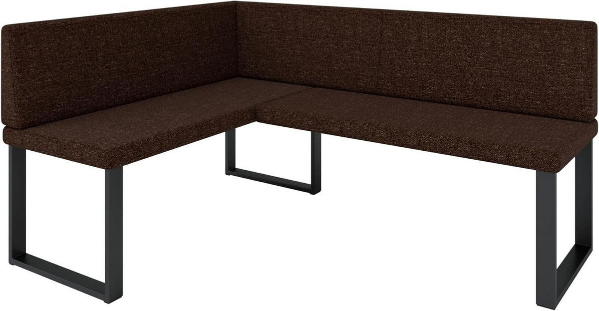 ECKBANK Alina - INARI-Stoff - 128 x 168 cm - Links - Braun - Braun, Textil/Metall (168/128cm) - AN-Moebel 4u