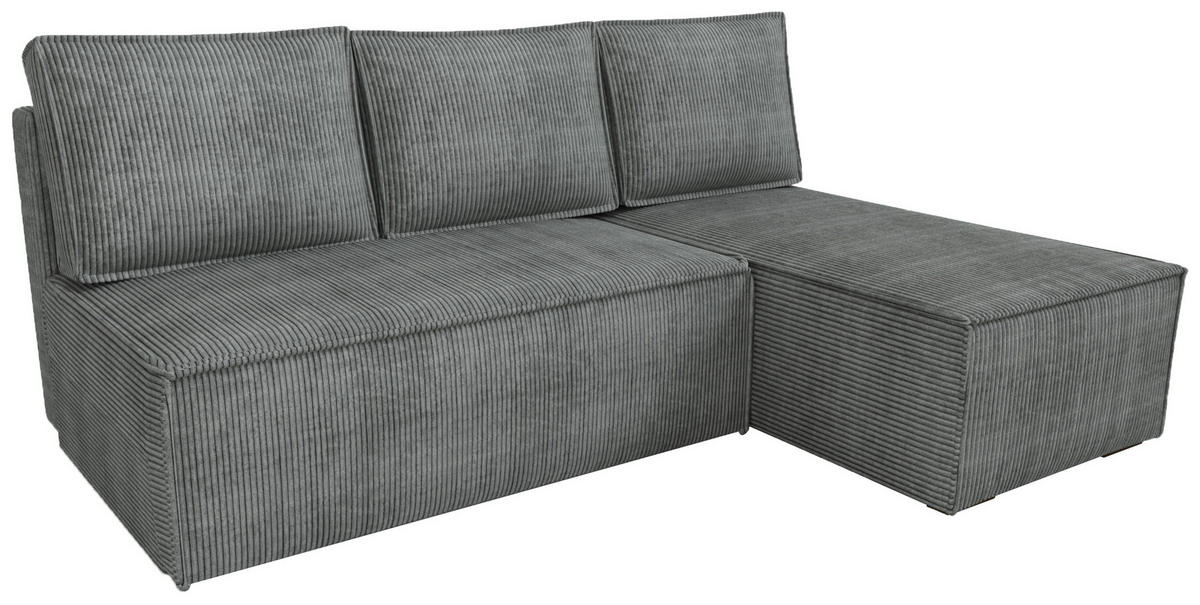 ECKSOFA Hector mit Schlaffunktion Grau Cord - Grau, Textil (200/141cm) - Bromarkt