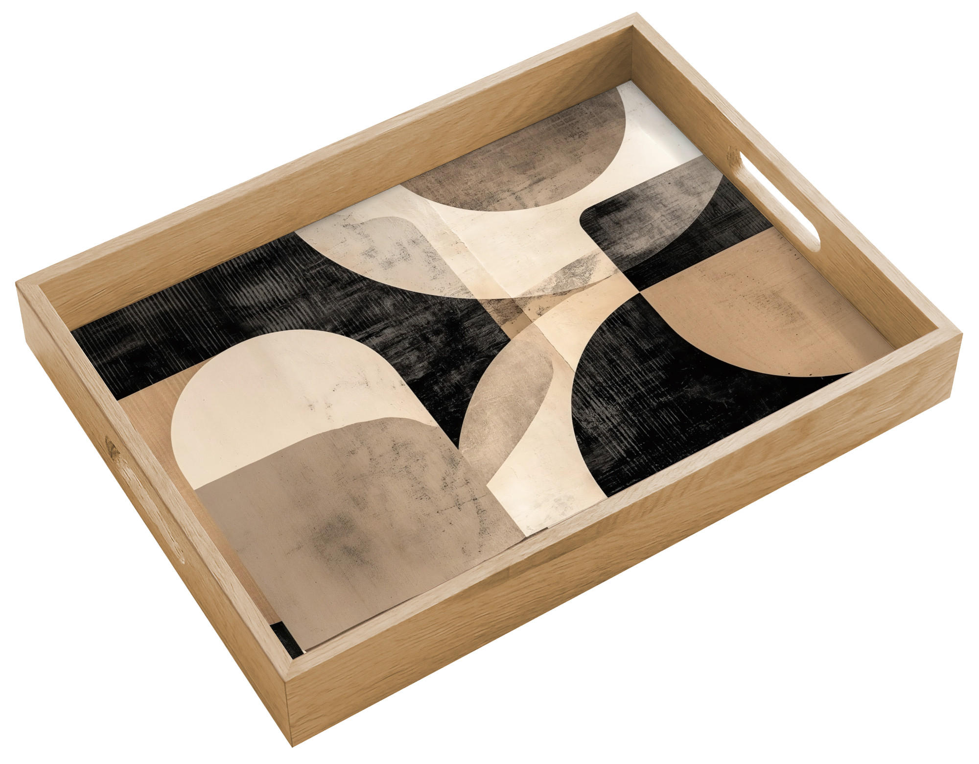 OnlyWow SERVÍROVACÍ PODNOS Abstraktní - Tvary - Moderní - Béžová 40x30 cm