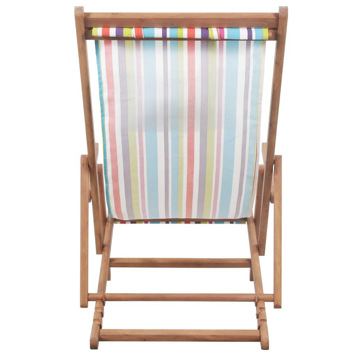 STRANDSTUHL Klappbar Stoff Und Massivholz Mehrfarbig - Multicolor, Holz (60/95/127cm) - vidaXL