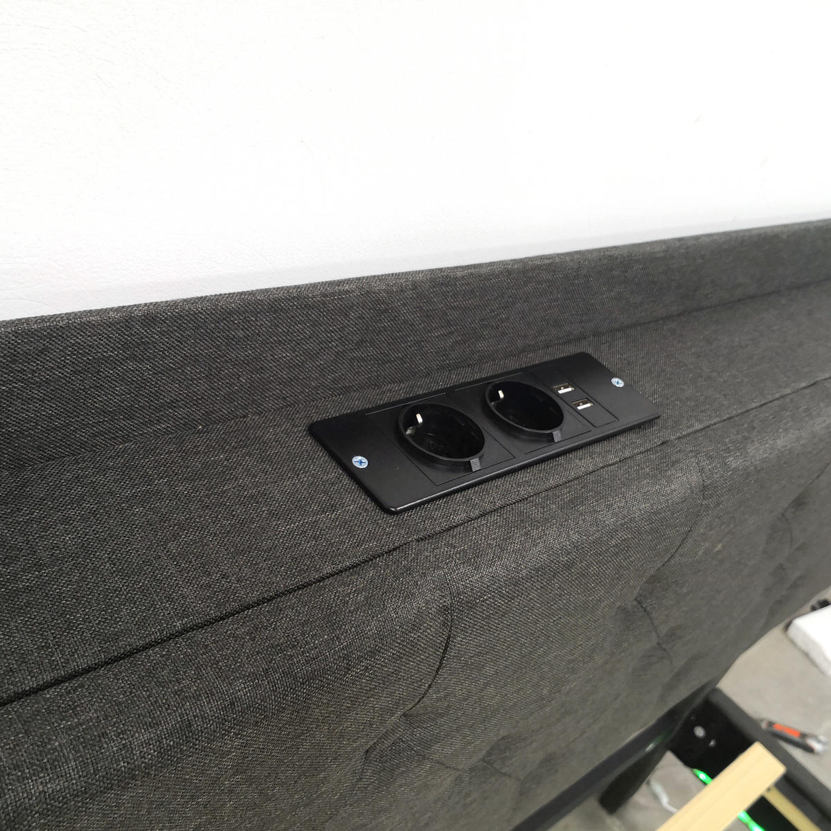 POLSTERBETT 160x200 USB LED Farbwechsel Leinenstoff Grau - Grau, Holzwerkstoff - FLIEKS