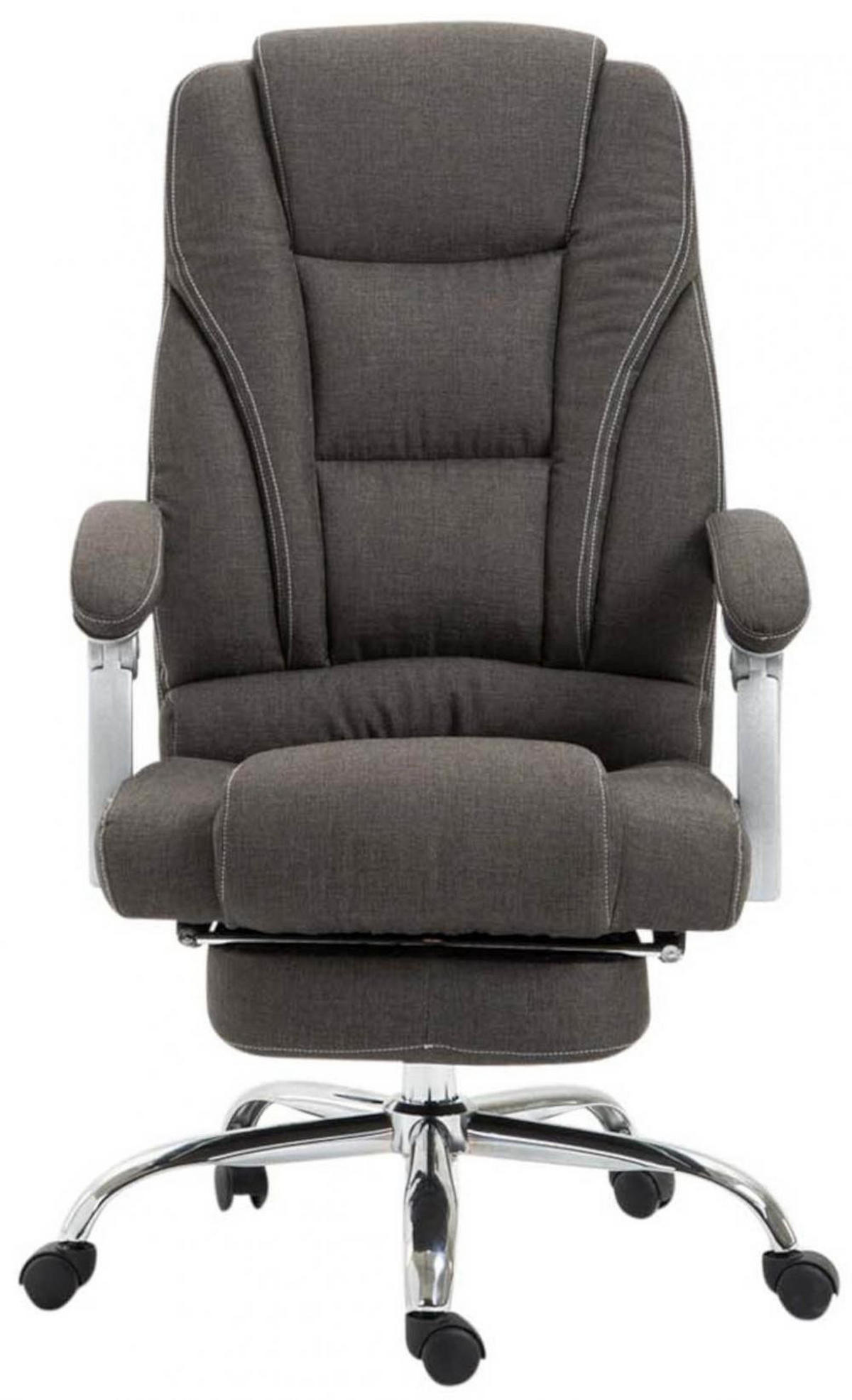 CHEFSESSEL Stoff dunkelgrau - Chromfarben/Dunkelgrau, Textil/Metall (68/118/64cm) - CLP