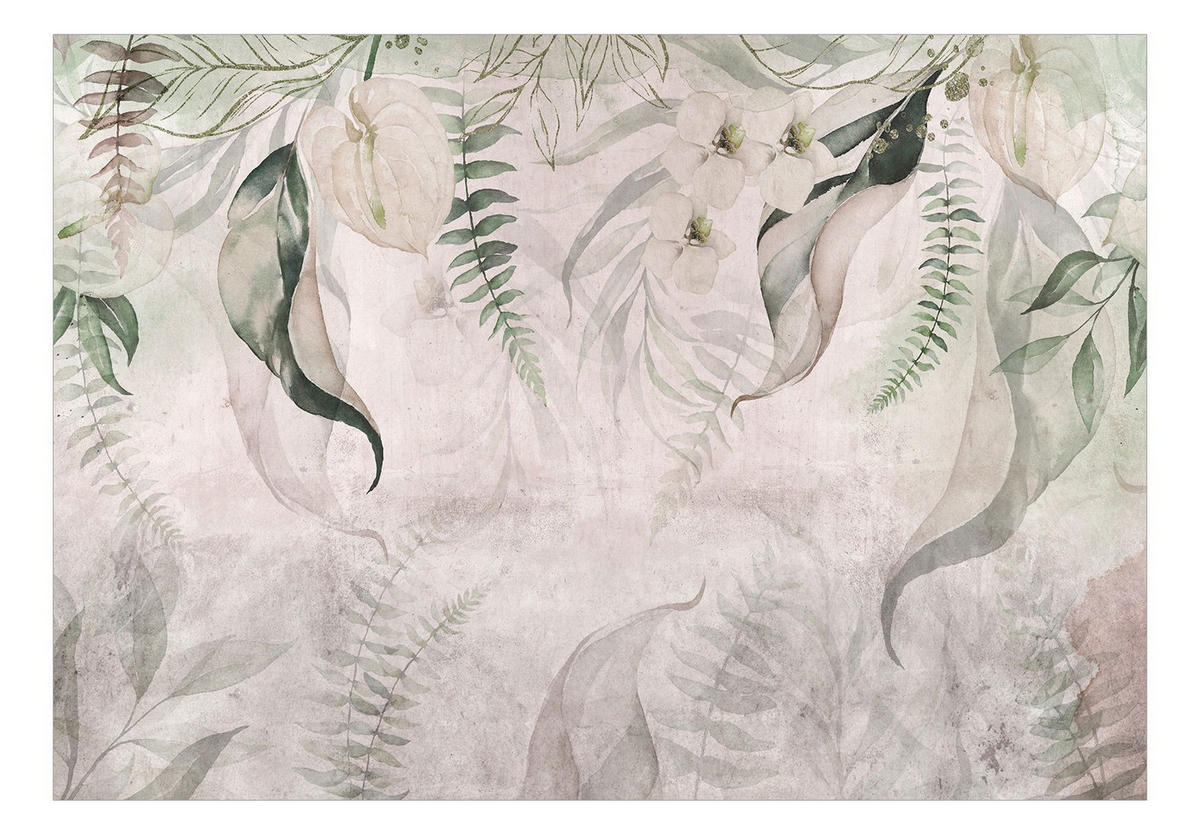 SELBSTKLEBENDE FOTOTAPETE Grau 98/70 cm - Grau/Grün, Kunststoff/Textil (98/1cm) - KUNSTLOFT
