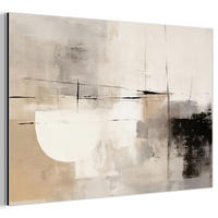METALLBILD Abstrakt - Kunst - Grau 60x40 cm - Hellgrau, Metall (60/40cm) - MuchoWow