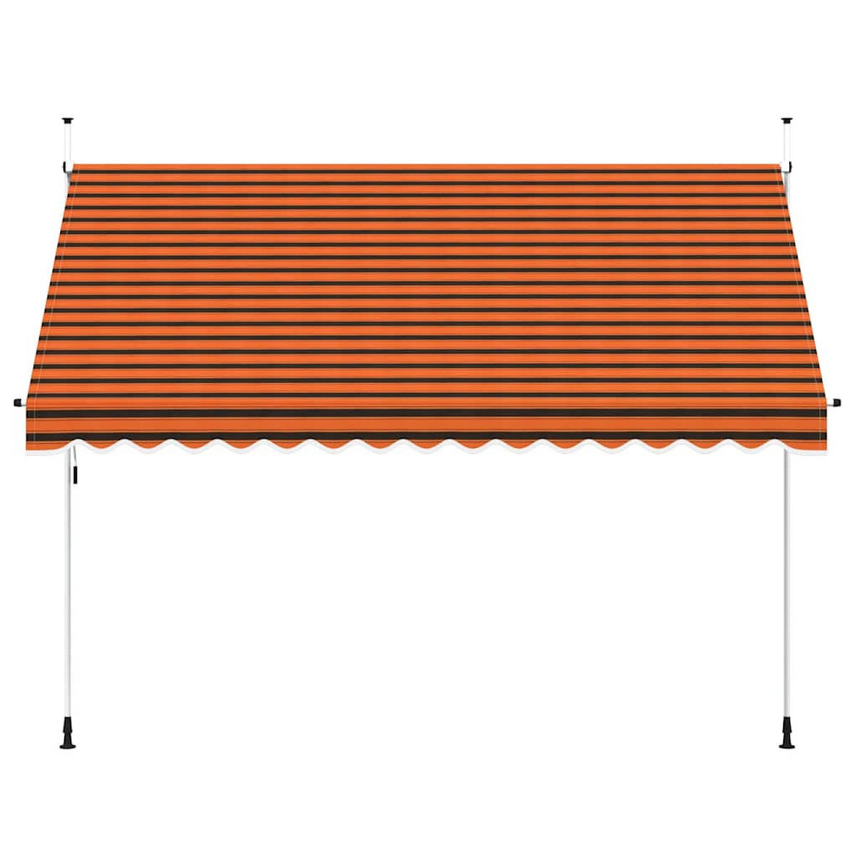 EINZIEHBARE Markise Handbetrieben 350 cm Orange und Braun - Multicolor, Textil (350/1/1cm) - furnicato