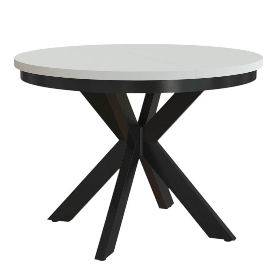 ESSTISCH BELLAMI 100-180 Weiß Schwarz - Weiß, Holzwerkstoff (100/100/75cm) - Compleo24