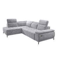 ECKSOFA FOCUS XL L-förmig Konfiguration freistehend LINKS 204x352x98cm Silver - Silberfarben, Holz/Textil (204/352cm) - DomoHome
