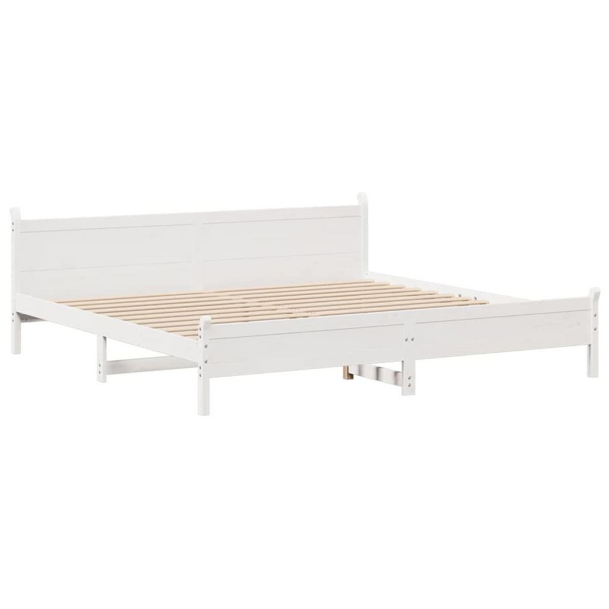 MASSIVHOLZBETT Ohne Matratze Weiss 180/200 Cm Kiefernholz - Weiß, Holz (180/200cm) - vidaXL
