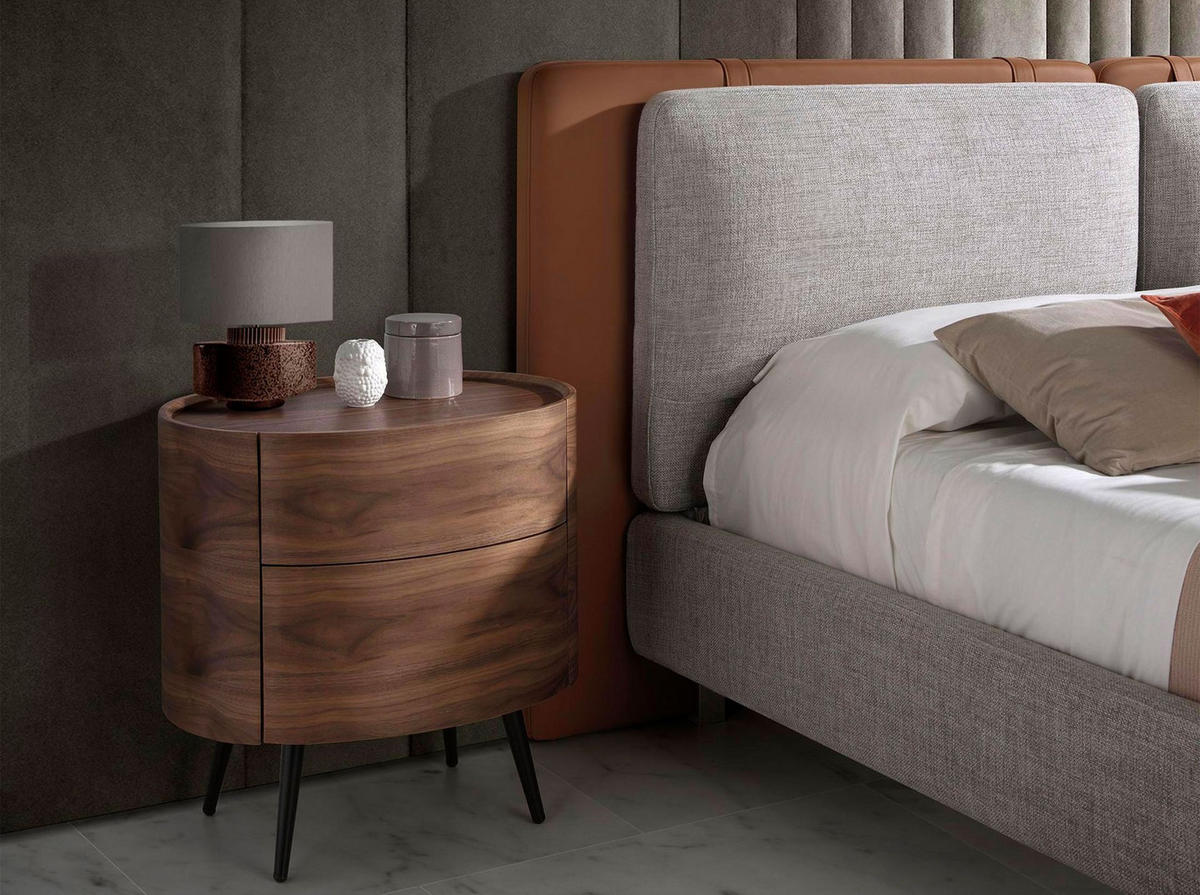 NACHTTISCH Nussbaum und schwarzer Stahl - Multicolor/Schwarz, Holz/Holzwerkstoff (60/60/42cm) - ANGEL CERDA