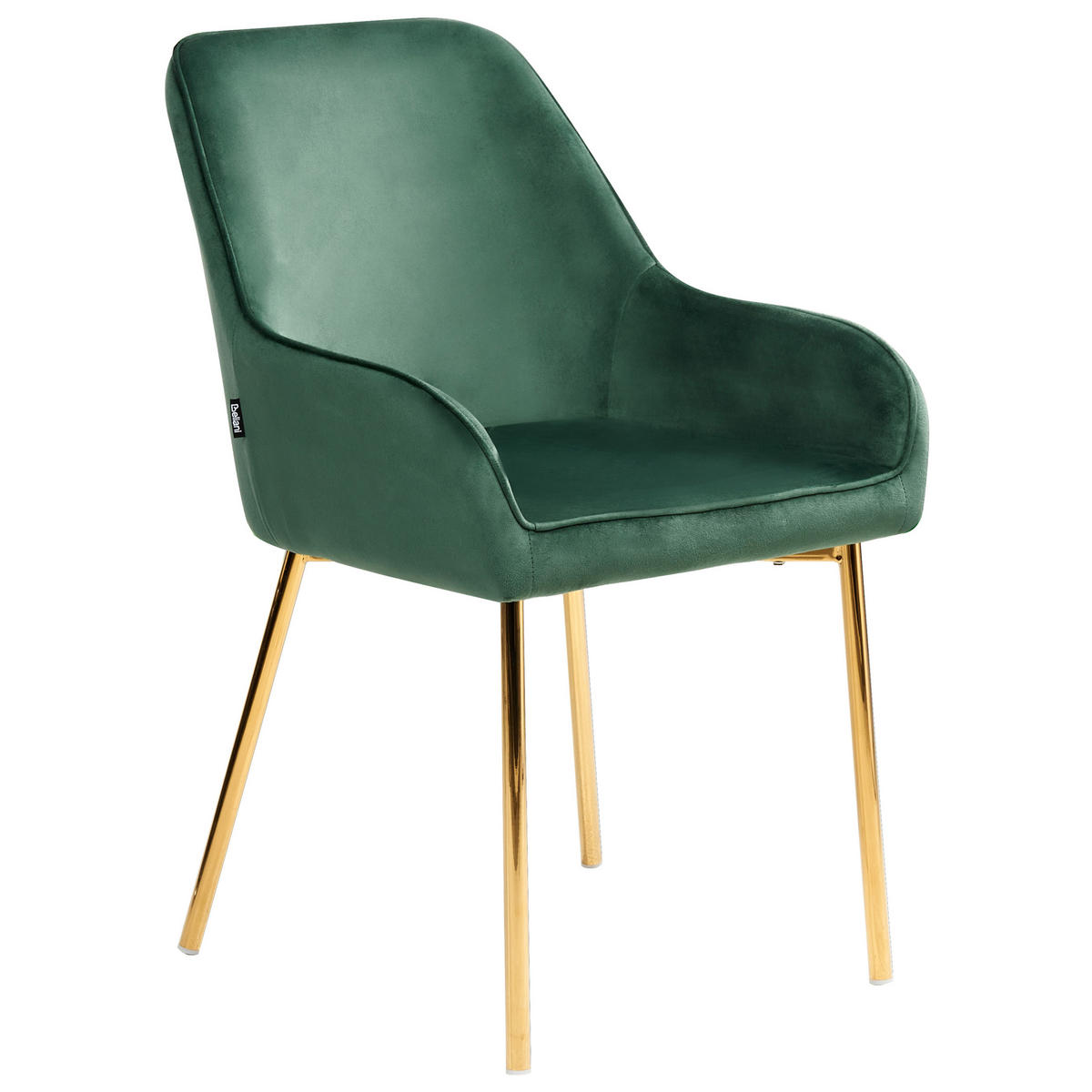 ESSZIMMERSTUHL 2er-Set Grün Loverna - Goldfarben/Grün, Textil (54/87/63cm) - Beliani