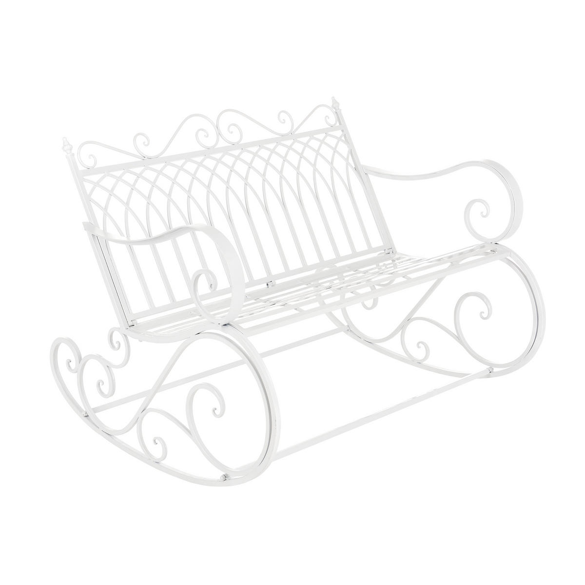 SCHAUKELBANK Greenough - Weiß, Metall (113/85/95cm) - [en.casa]