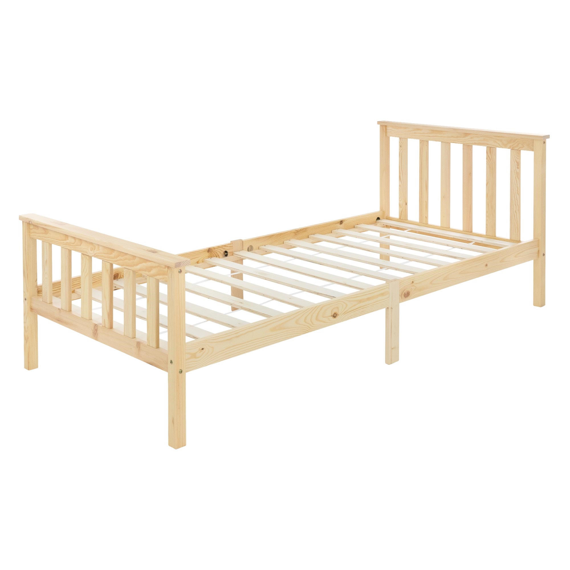 ML-DESIGN DŘEVĚNÁ POSTEL 90x200 cm přírodní z borového dřeva s roštem