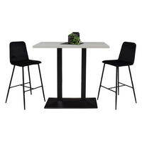 TRESENTISCH Electra 120x70x106 schwarz matt/kreidegrau matt lack - Hellgrau, Metall (120/70/106cm) - 58aufmkessel