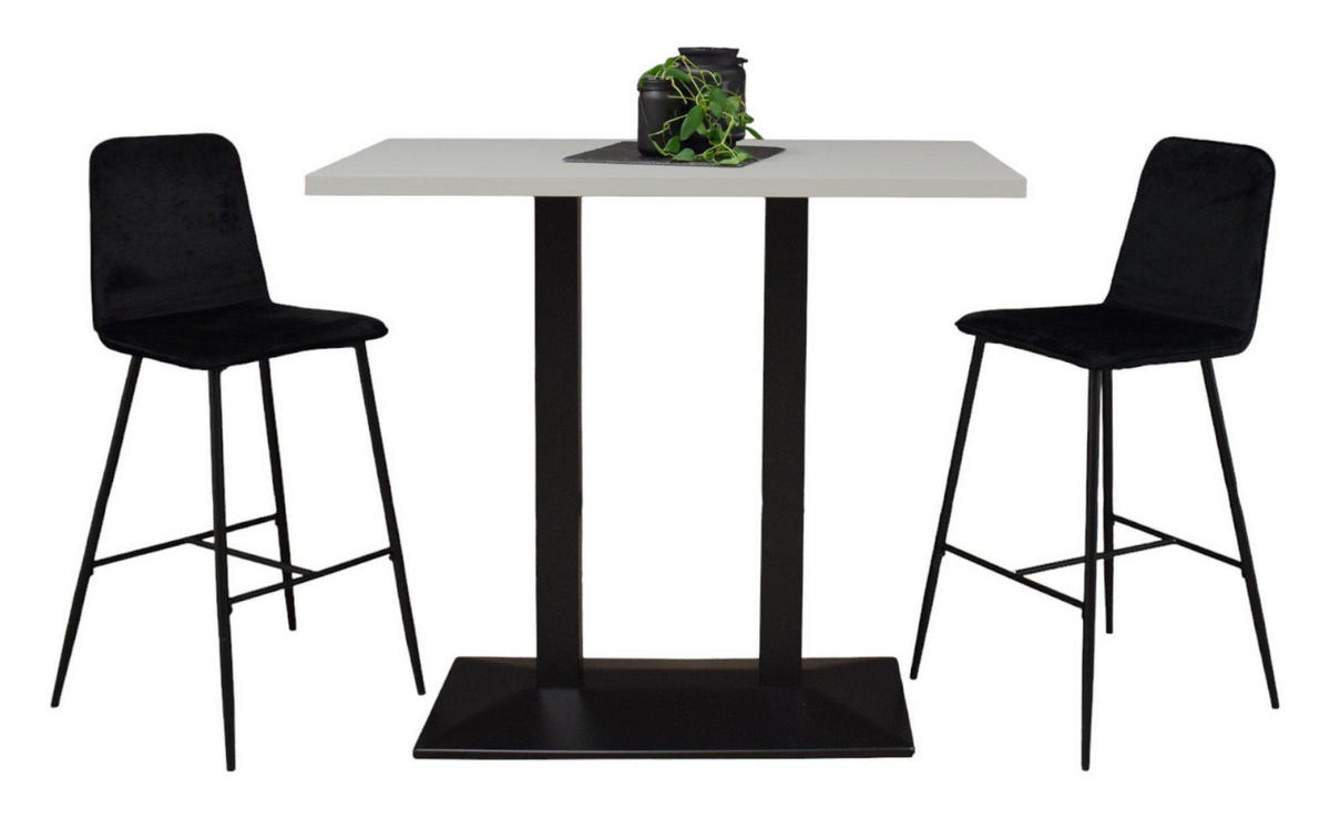 TRESENTISCH Electra 120x70x106 schwarz matt/kreidegrau matt lack - Hellgrau, Metall (120/70/106cm) - 58aufmkessel