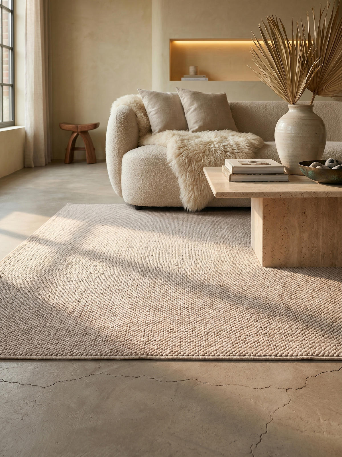 TEPPICH Flachgewebe LANGAU in Beige, meliert, 120 x 170 cm - Beige, Textil (170/120cm) - KADIMA DESIGN