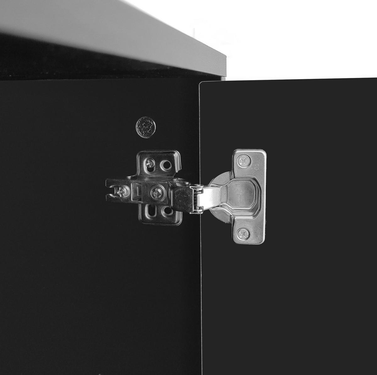 SIDEBOARD 44.6/52.5 cm Schwarz aus MDF und Spanplatte mit verstellbaren Regalböden - Schwarz, Holzwerkstoff (40/80.5/138cm) - OKMYHOME