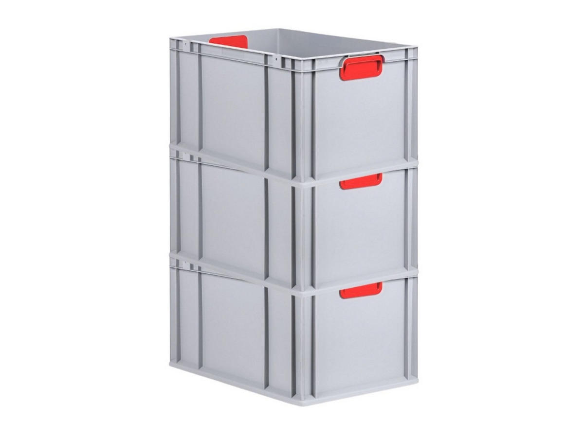 EUROBOX 3x Nextgen Color 32x40x60cm 65 Liter Griffe Rot Geschlossen - Rot, Kunststoff (40/22/60cm) - PROREGAL