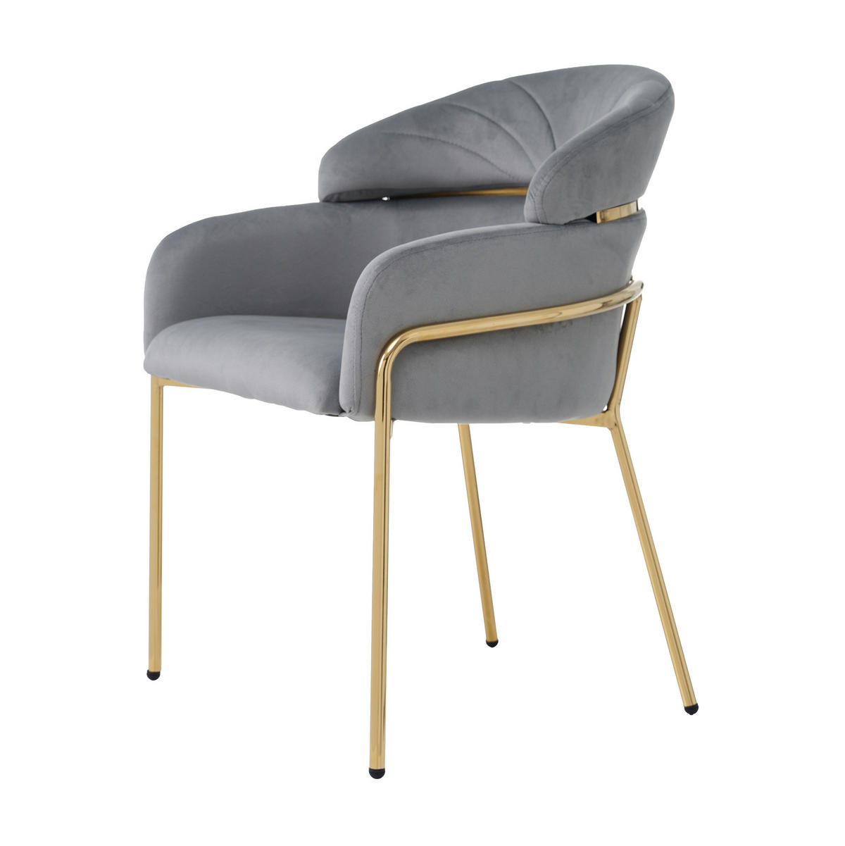 ESSZIMMERSTUHL 45x53x79 cm in Grau, Samt mit Metallbeinen, modern - Grau, Textil (45/79/53cm) - Modfu
