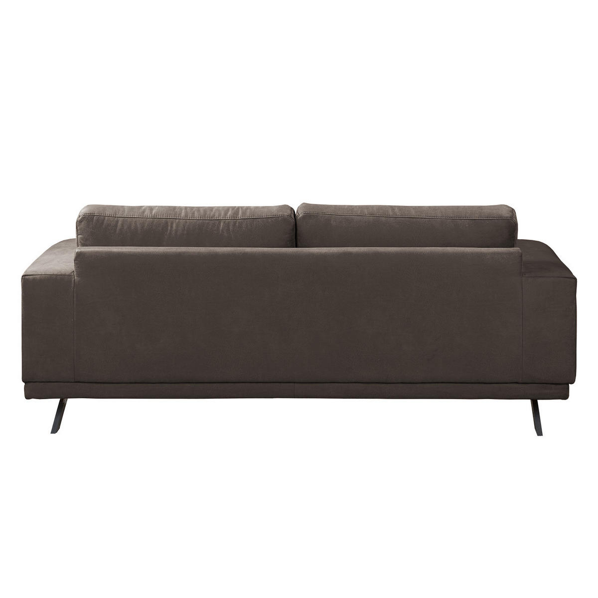 2-SITZER SOFA - Antiklederlook - Graubraun, Textil (196/81/89cm) - home24