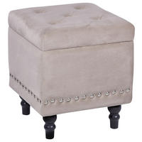 POUF Beige Loretto - Beige, Textil (37/40/37cm) - Beliani