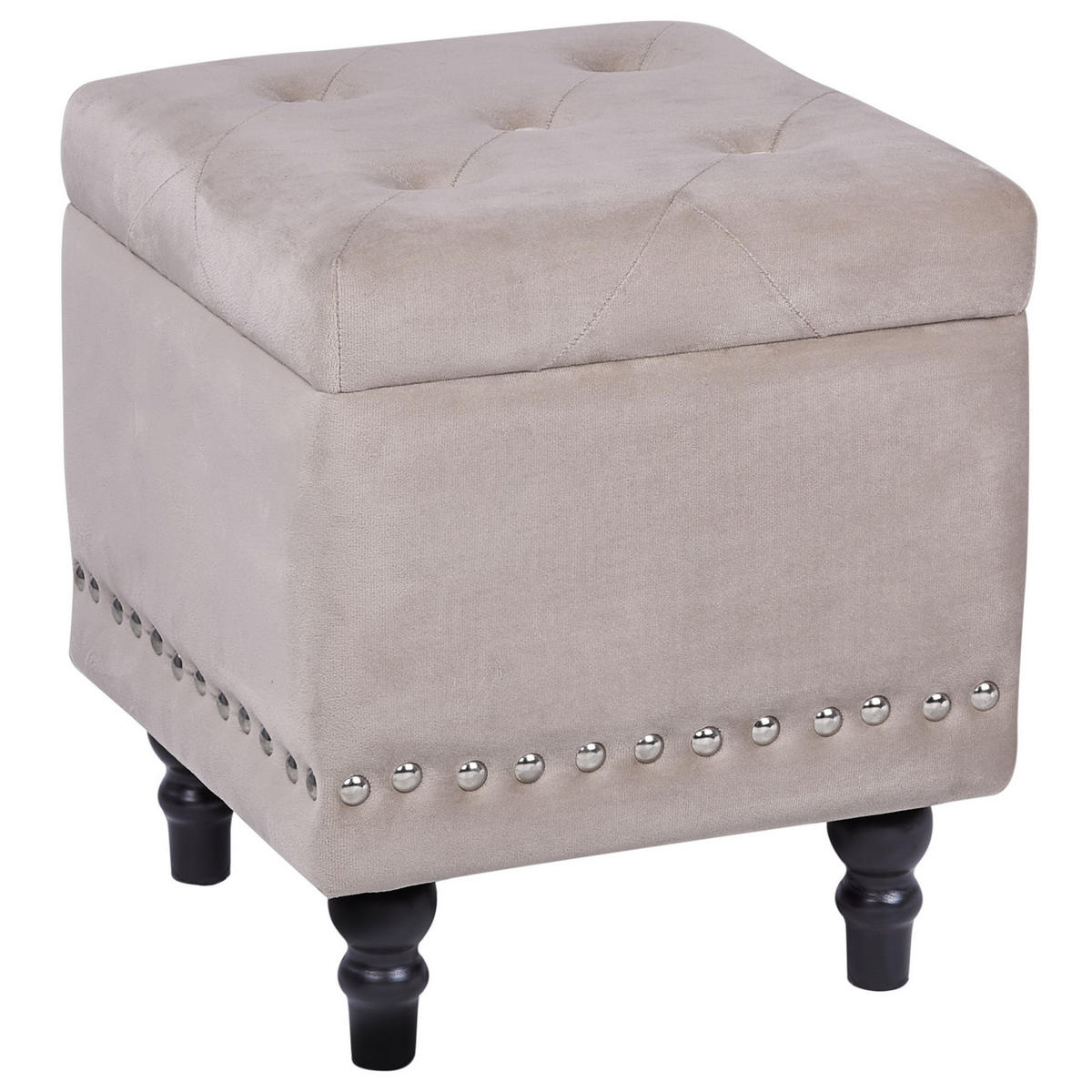 POUF Beige Loretto - Beige, Textil (37/40/37cm) - Beliani