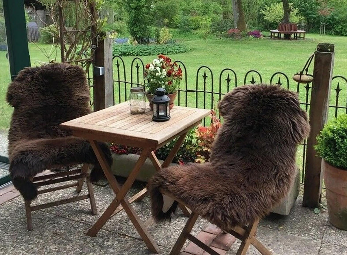 LAMMFELL Schaffell Natur Braun weich & dicht ca. 135 cm - Braun, Fell (80/135cm) - Provellus