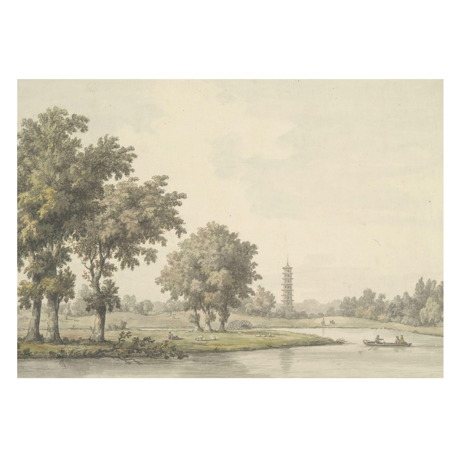 FOTOTAPETE 208x146 cm - Ein ruhiger Park - Grau, Textil (208/146cm) - Wallfluent
