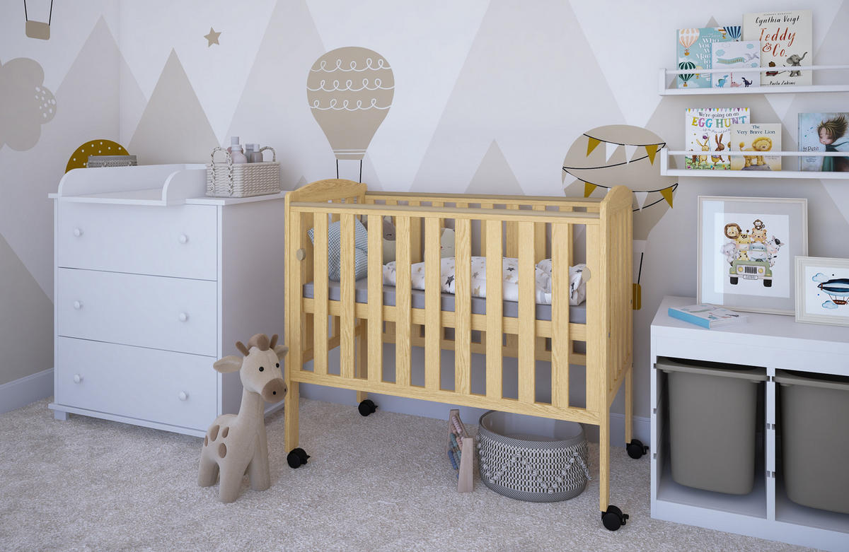 BEISTELLBETT Pino - Naturfarben, Holz (50/100cm) - kiki design