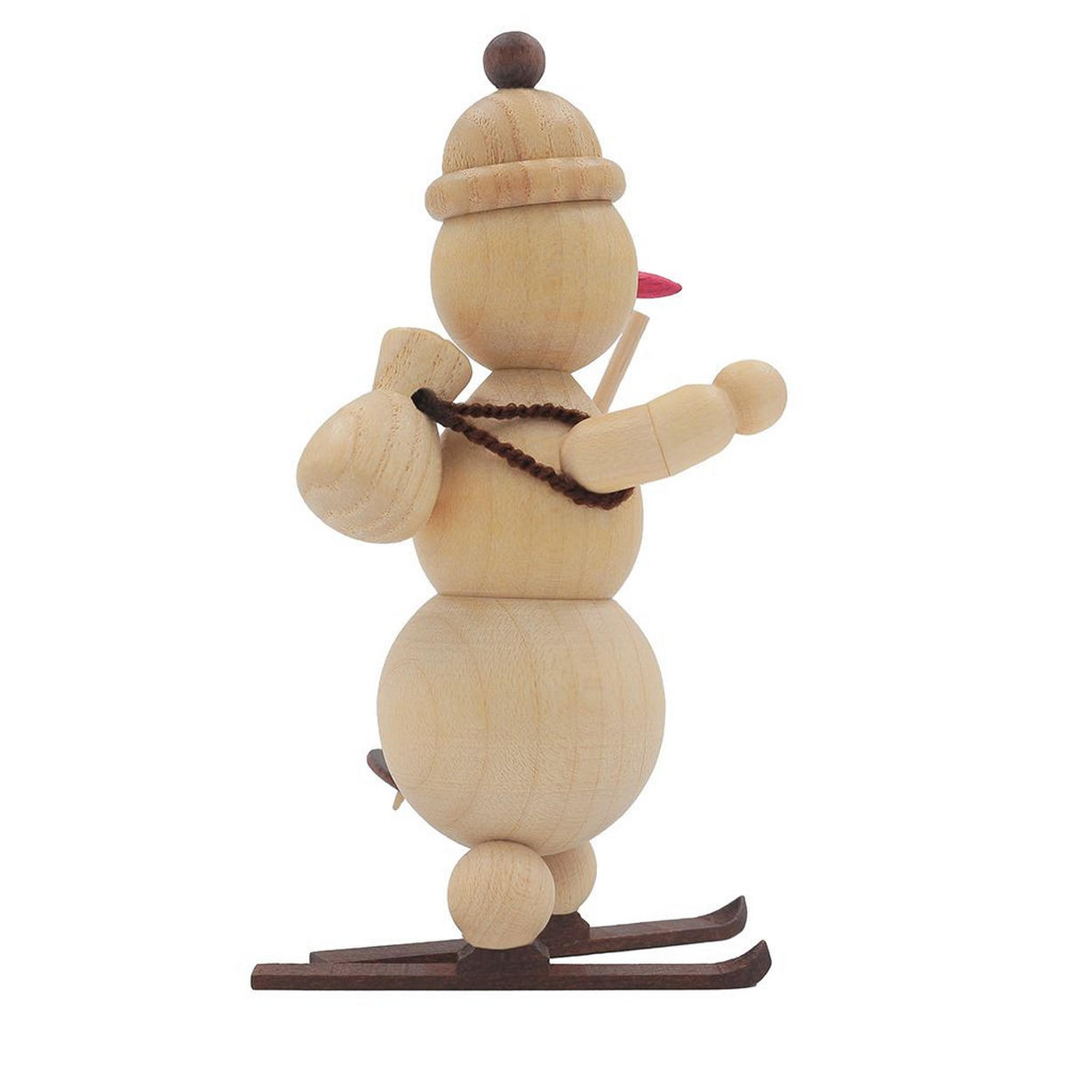 HOLZFIGUR Schneemann Skilehrer 10 cm - Multicolor, Holz (7/10/0.1cm)