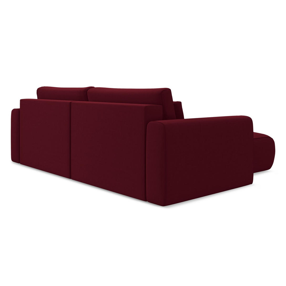 ECKSOFA mit Schlaffunktion Samt Stoff Rot - Bordeaux/Rot, Kunststoff/Textil (149/240cm) - LaMiaSofa