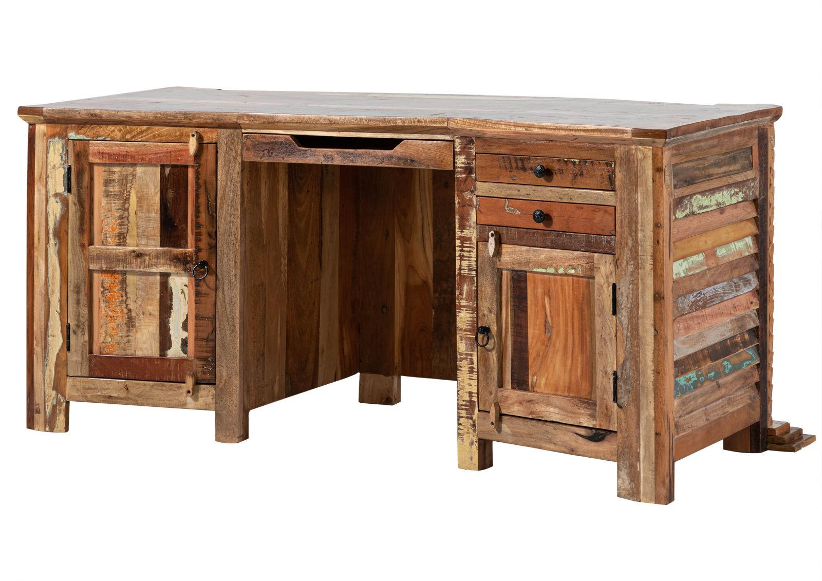 SCHREIBTISCH Altholz 170x70x80 mehrfarbig lackiert NATURE OF SPIRIT #61 - Multicolor, Holz (70/170/80cm) - Massivmoebel24