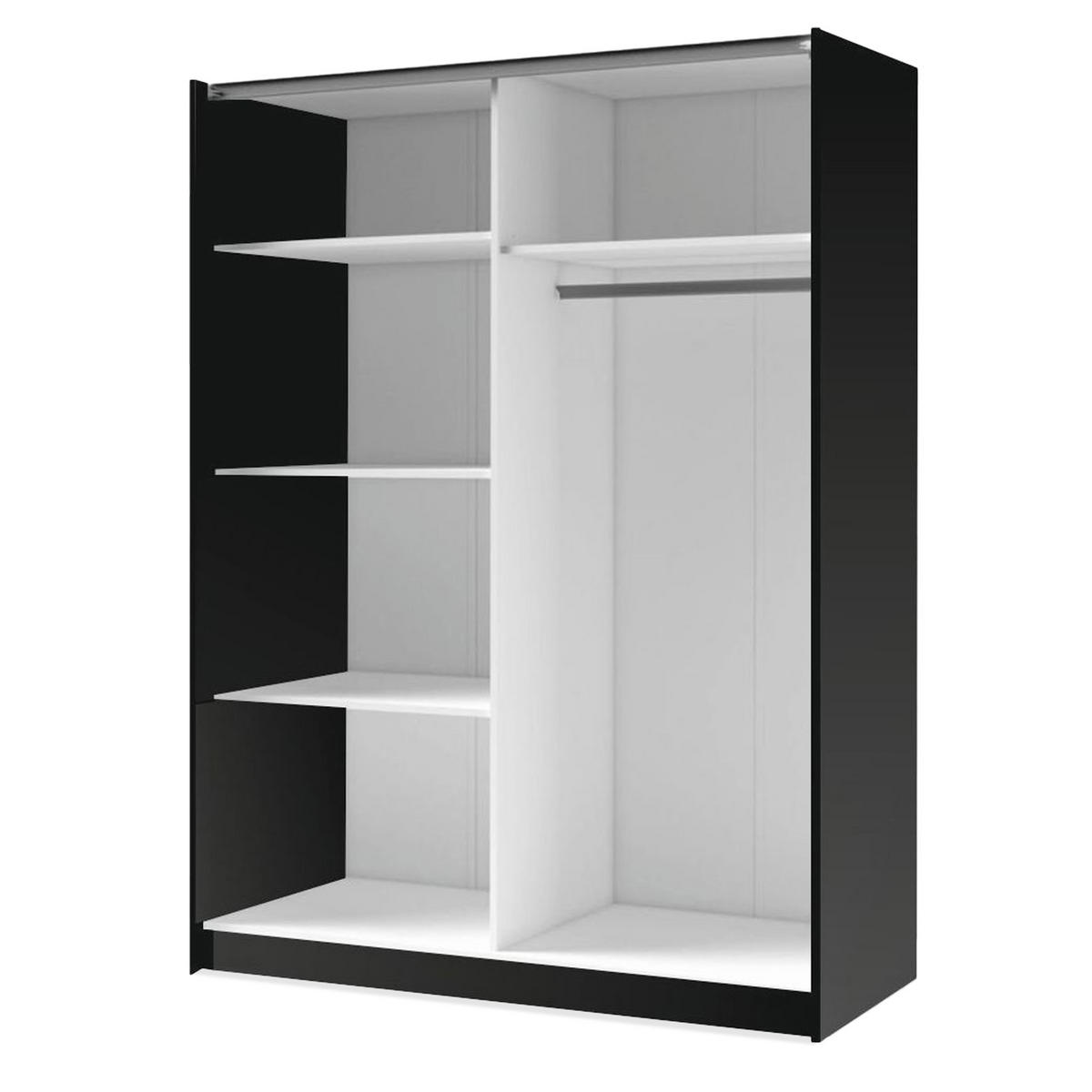 SCHIEBESCHRANK CASTARI Schwarz / Artisan Eiche - Schwarz/Eiche Artisan, Holzwerkstoff (150.6/198.5/62cm) - KONSIMO®