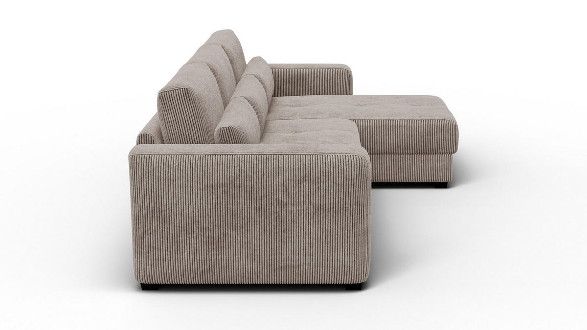 ECKSOFA OLI 4-Sitzer rechts, taupe - Taupe, Holz/Textil (295/172cm) - Courtois Laville