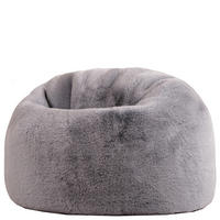 KINDERSITZSACK Kingston Kaninchenkunstfell - Grau, Textil (80/45/80cm) - icon