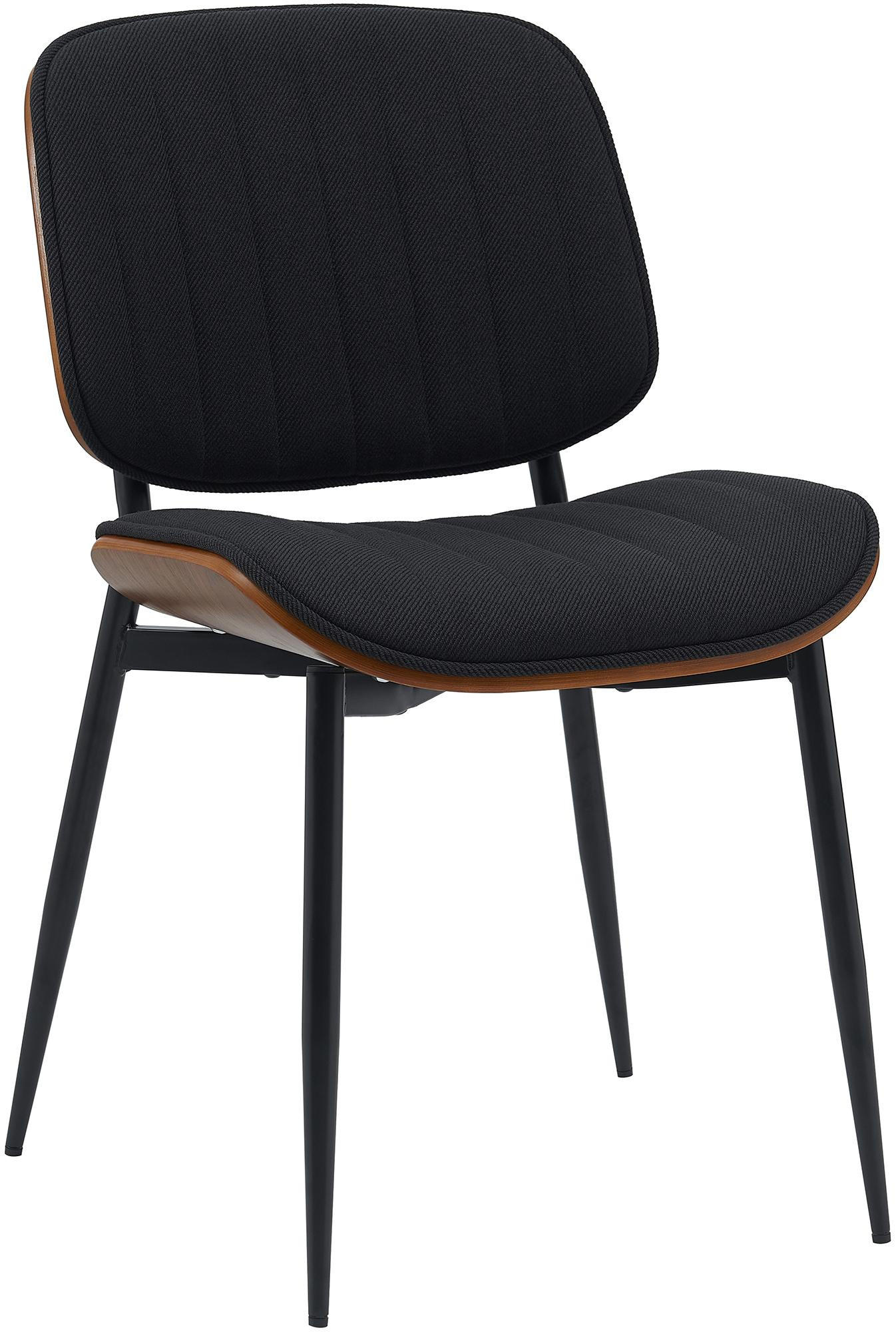 STUHL Stoff walnuss/schwarz - Walnussfarben/Schwarz, Textil/Metall (49/83/57cm) - CLP