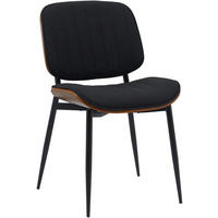 STUHL Stoff walnuss/schwarz - Walnussfarben/Schwarz, Textil/Metall (49/83/57cm) - CLP