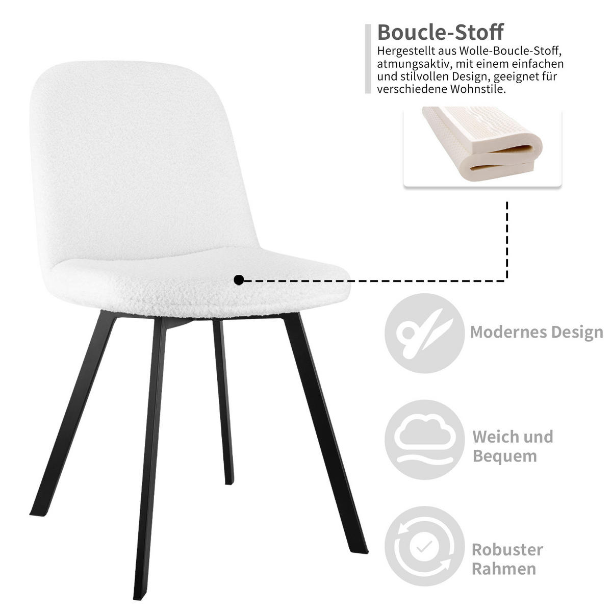 STUHL-SET DE-35957 2 Stück mit Metallgestell Beige - Beige, Metall (43/84/44cm) - ComfortXL