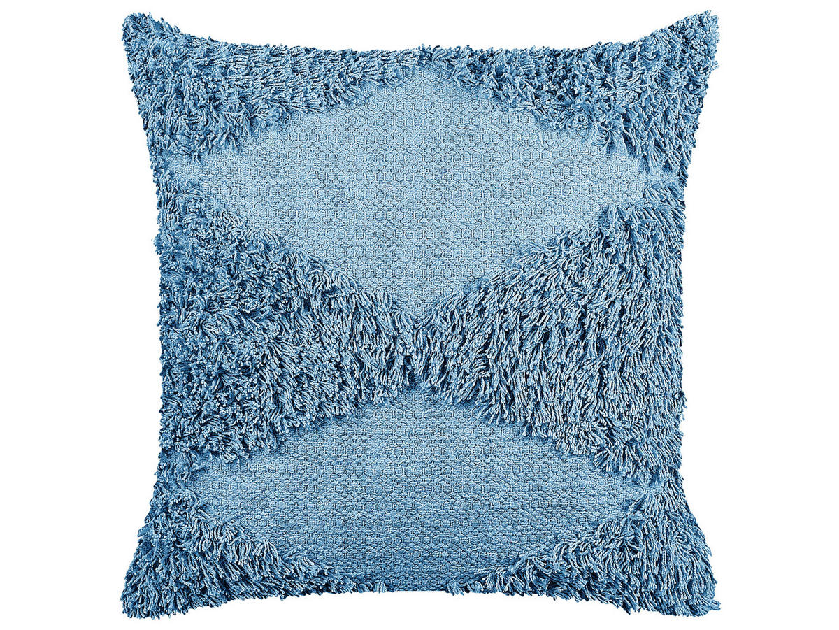 DEKOKISSEN 2er-Set Blau 45/45 cm Rhoeo - Blau, Naturmaterialien/Textil (45/45cm) - Beliani