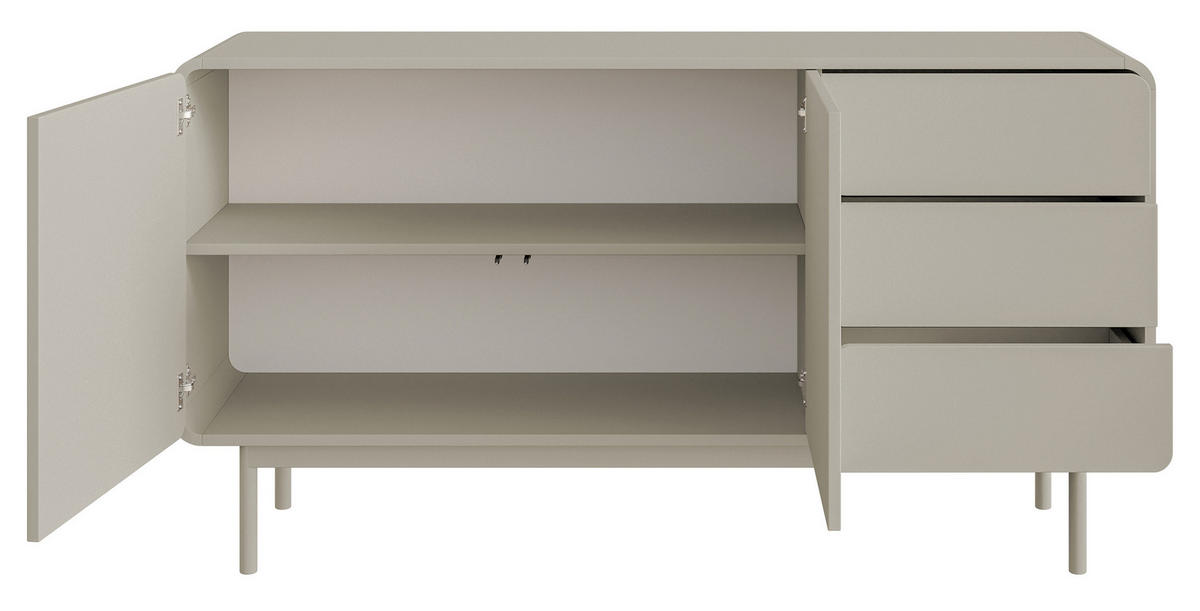 SIDEBOARD Oro Greige 154 cm - Taupe, Holz/Holzwerkstoff (154/82/40cm) - Selsey