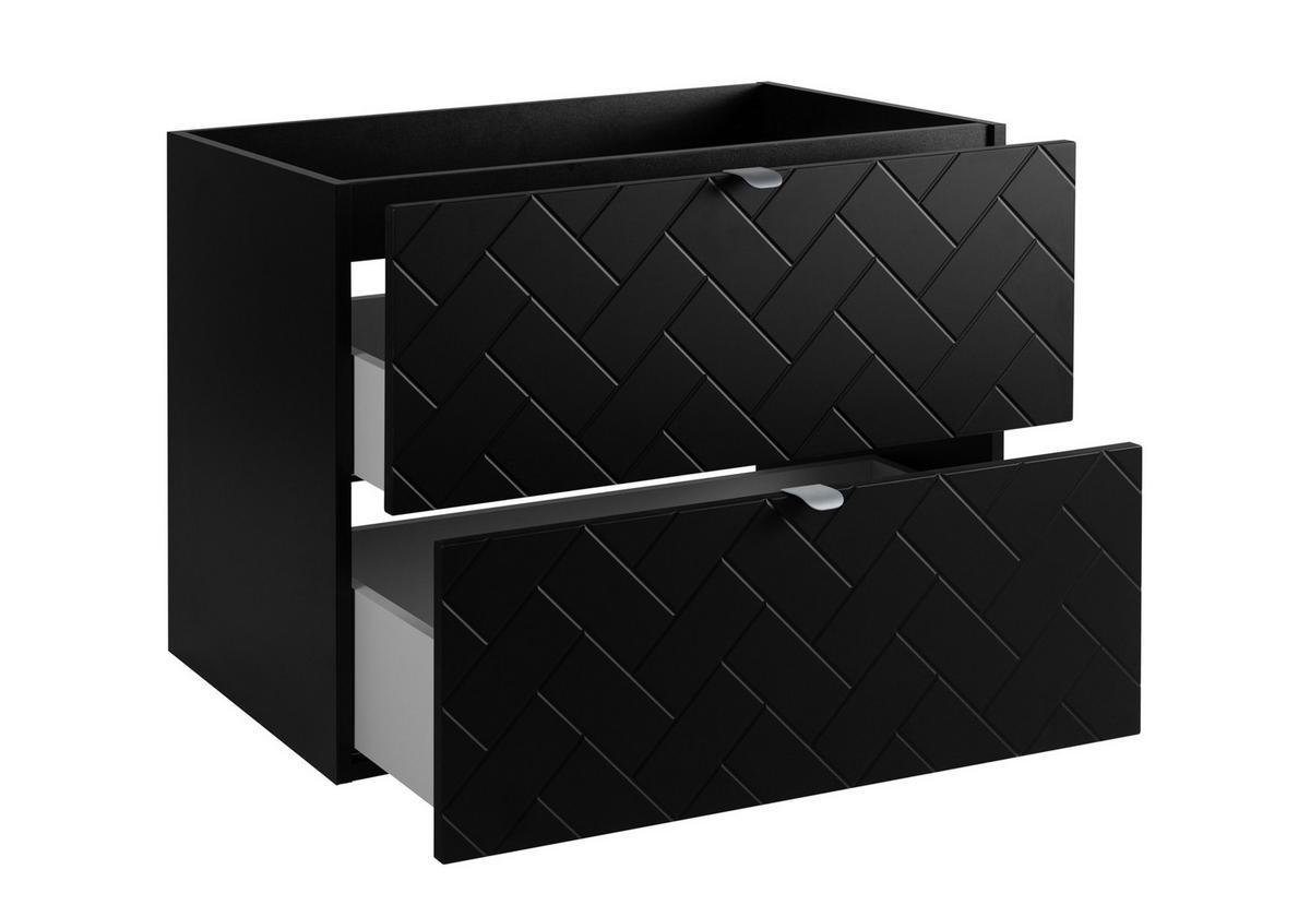 WASCHBECKUNTERSCHRANK TREND Schwarz Matt 80/46/60 cm - Schwarz, Holzwerkstoff (80/60/46cm) - Rodan