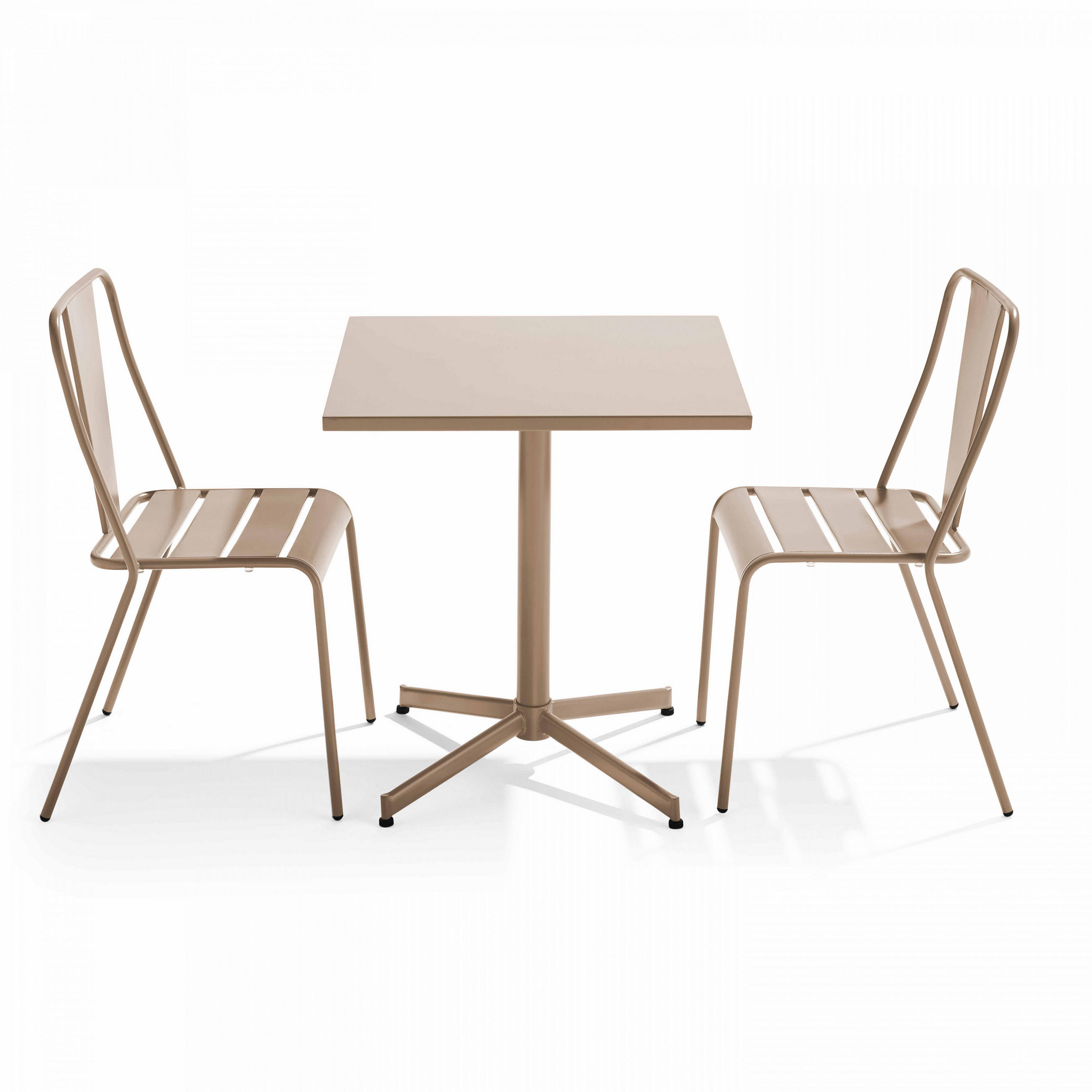 GARTENSET 3-tlg., Taupe - Taupe, Metall - Oviala