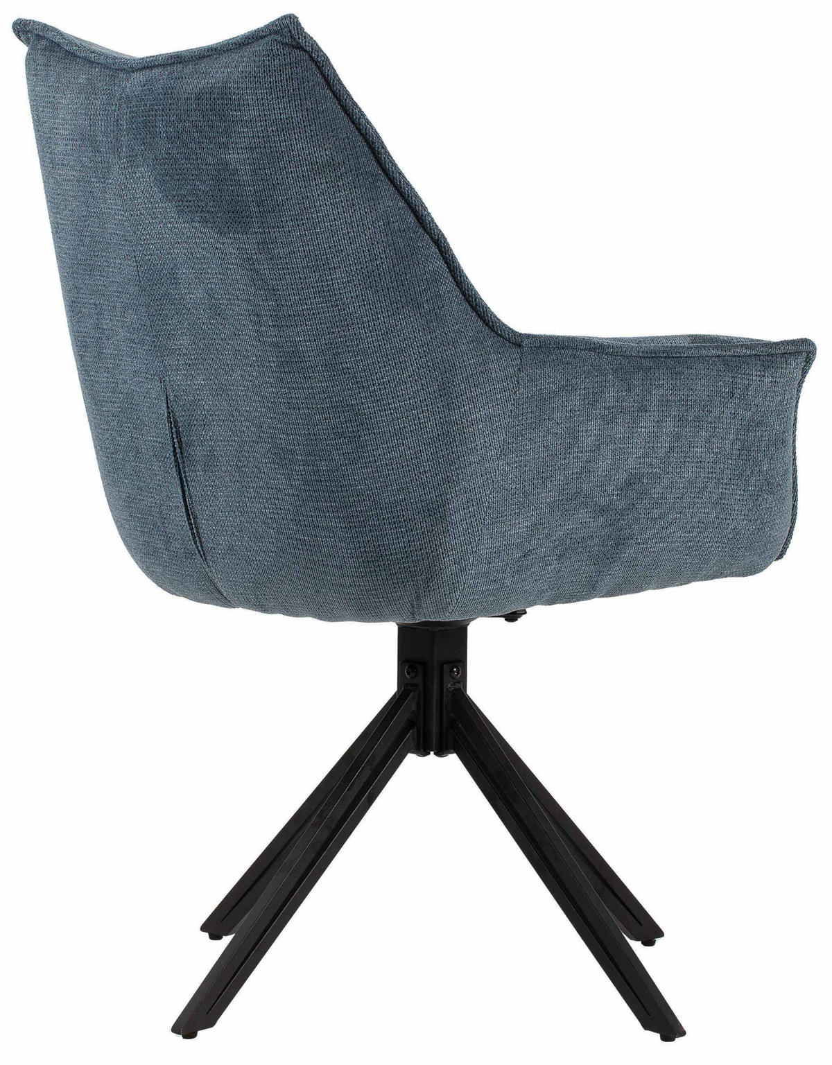 ESSZIMMERSTUHL Ginosa drehbar 2er-Set - Blau/Schwarz, Textil/Metall (62/90/66cm) - Mr. Deko