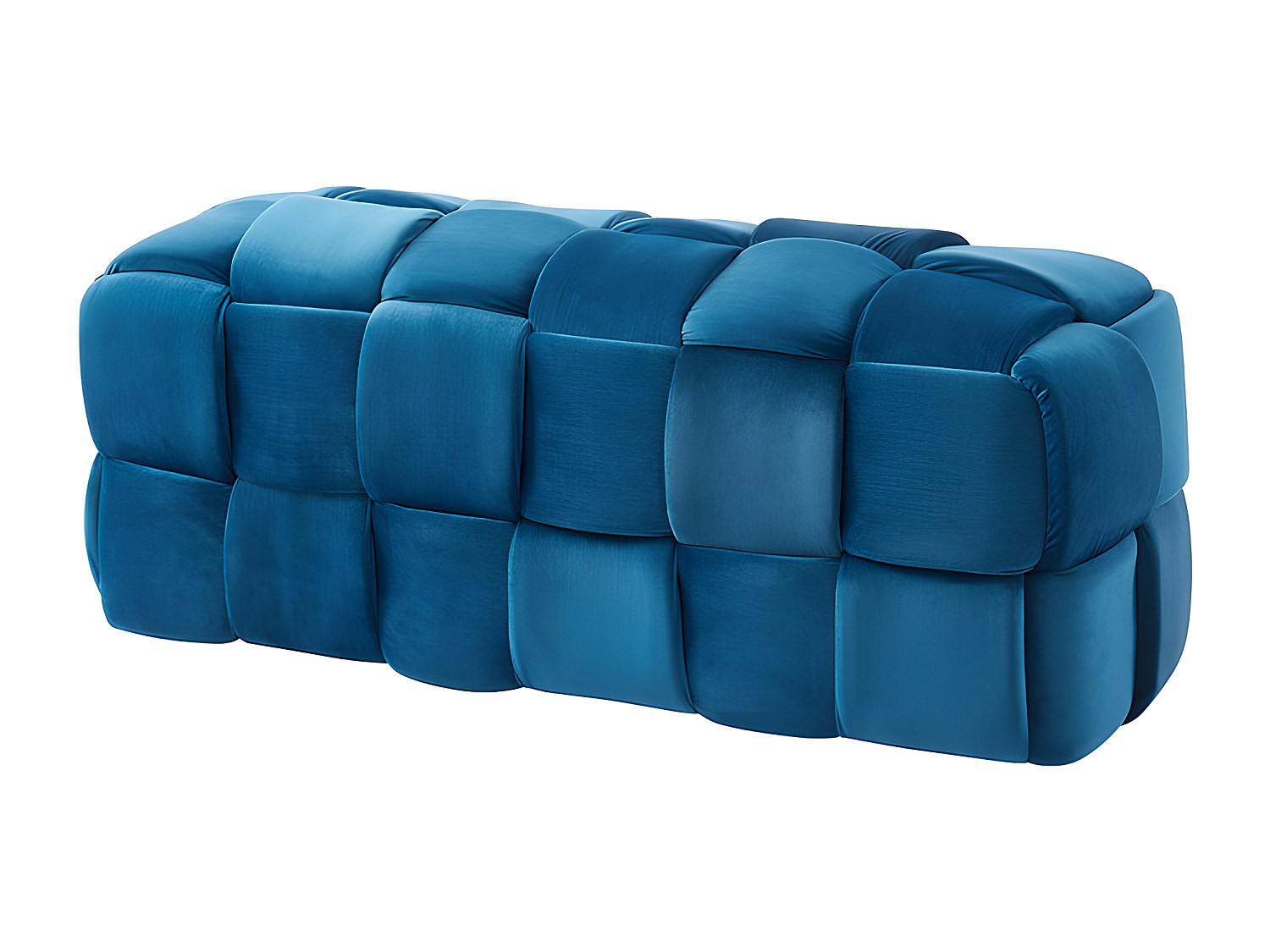 SITZBANK - 1 -Sitzer - Samt - blau - FABERO - Blau, Textil (112/45/44cm) - Vente-Unique