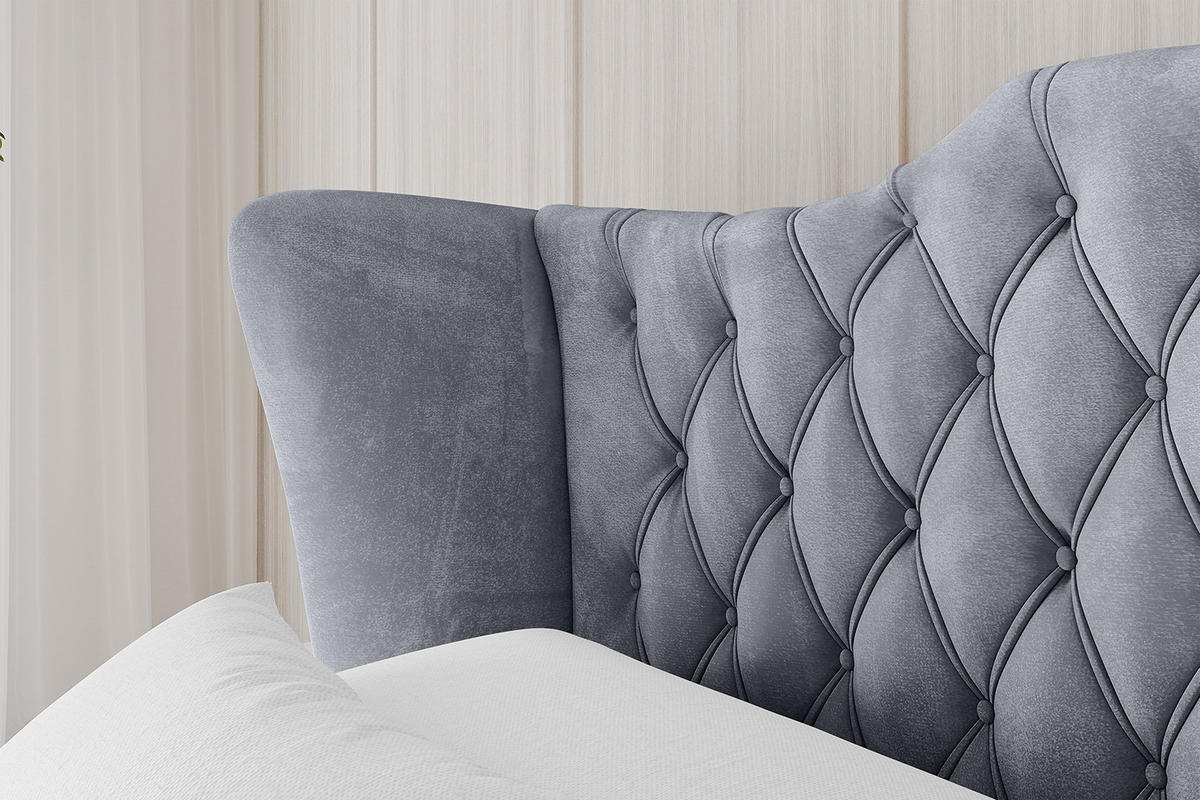 POLSTERBETT mit Bettkasten, Fußteil und Lattenrost, Boxbett ohne Matratze - ZORAN-Z 120x200 Grau - Grau, Holzwerkstoff/Textil (120/200cm) - ALTDECOR