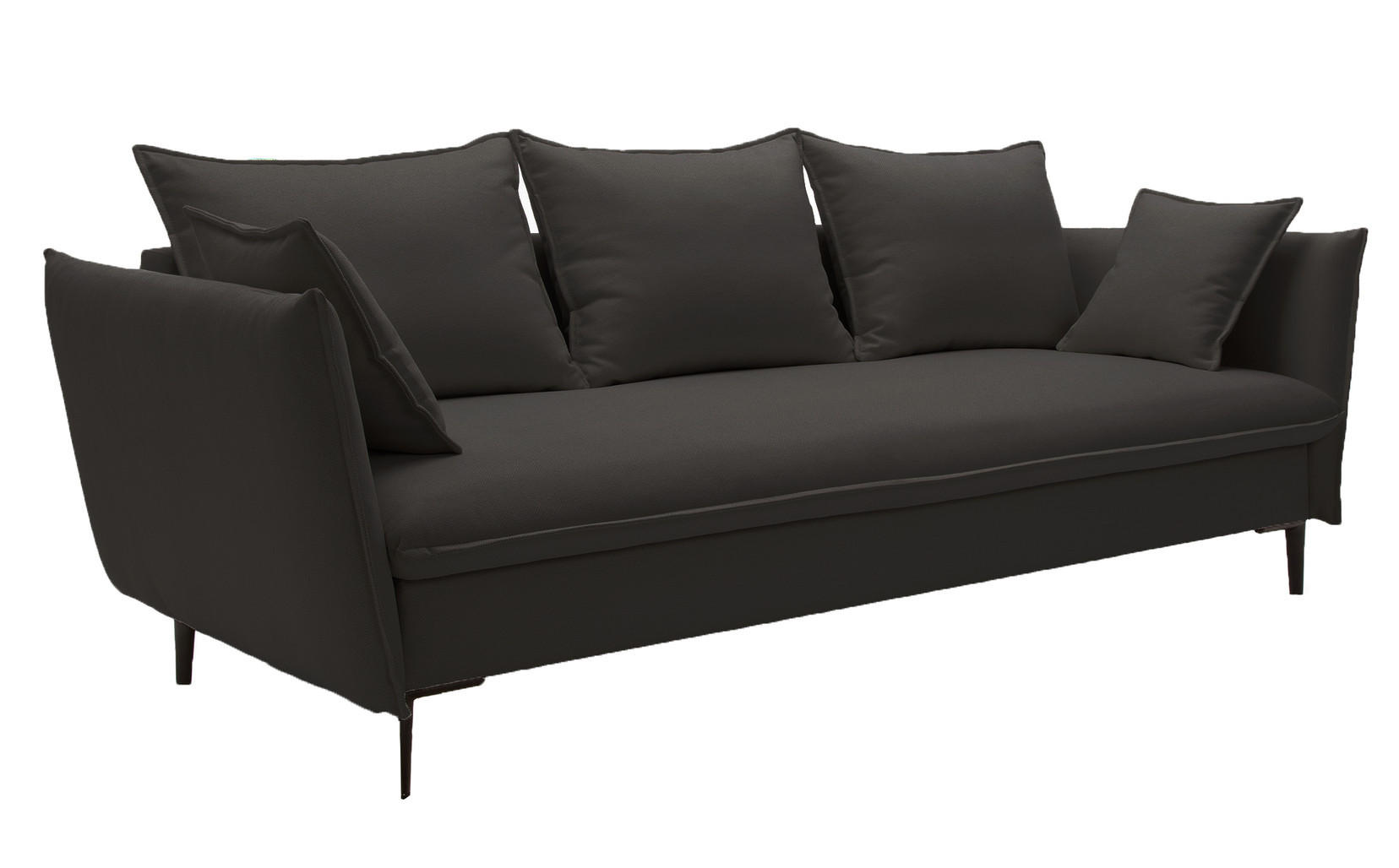 SOFA mit Bettkasten Flavio, 237 cm, Schlaffunktion, Schwarz - Schwarz, Holz (237/90/105cm) - Emporius