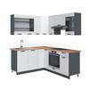 ECKKÜCHE Fame-Line Weiß Landhaus/Anthrazit 160 x 190 cm, AP Eiche - Anthrazit/Creme, Holzwerkstoff (190/81.6/60cm) - Vicco
