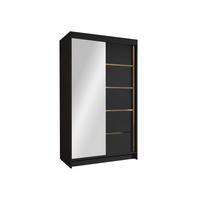 SCHIEBETÜRENSCHRANK Vigo III - Goldfarben/Schwarz, Holzwerkstoff/Metall (100/200/58cm) - MIRJAN24